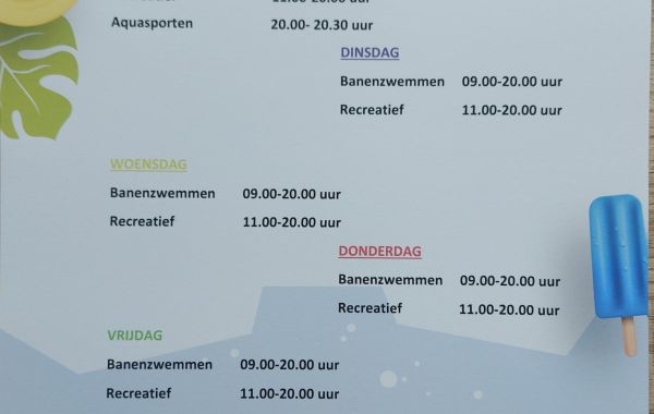 Openingstijden Vakantie